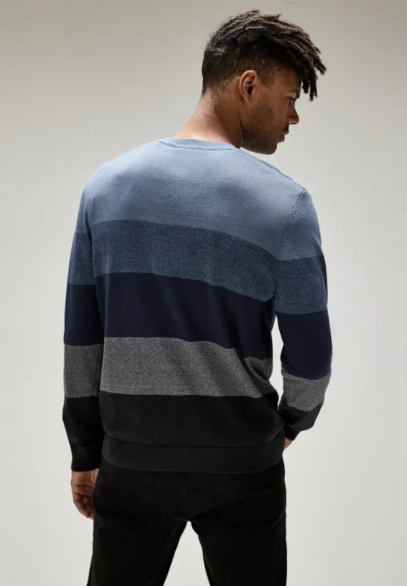 Pullover mit Streifenmuster - deep navy blue