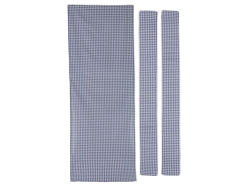 COCON Auflagen zu Festbankgarnitur Blau/Weiss Set aus einer Tischdecke und zwei gepolsterten Sitzbankkissen