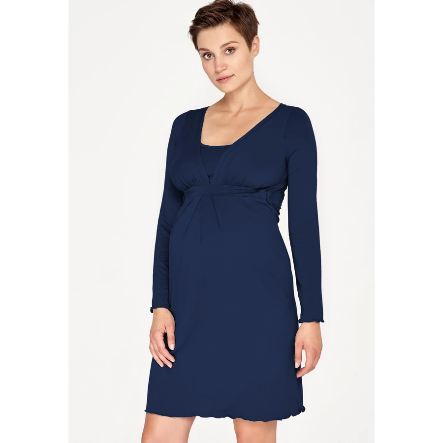 Cool Mama Umstands- und Stillnachthemd 2 in 1 Navy blau