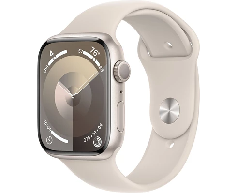 Apple Watch Series 9 GPS   Cellular 45mm Starlight Aluminium Case with Starlight Sport Band - M/L