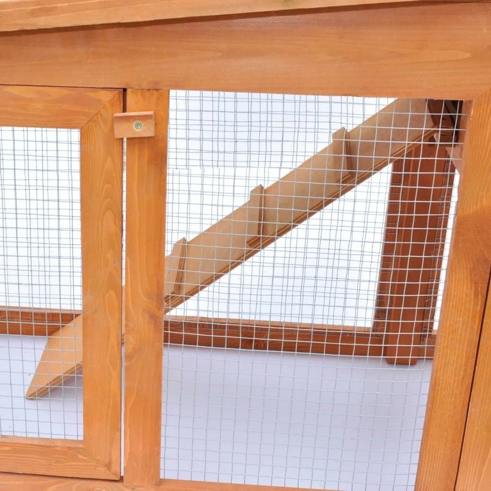 Clapier large 190 x 46 x 85 cm pour petits animaux avec toits bois