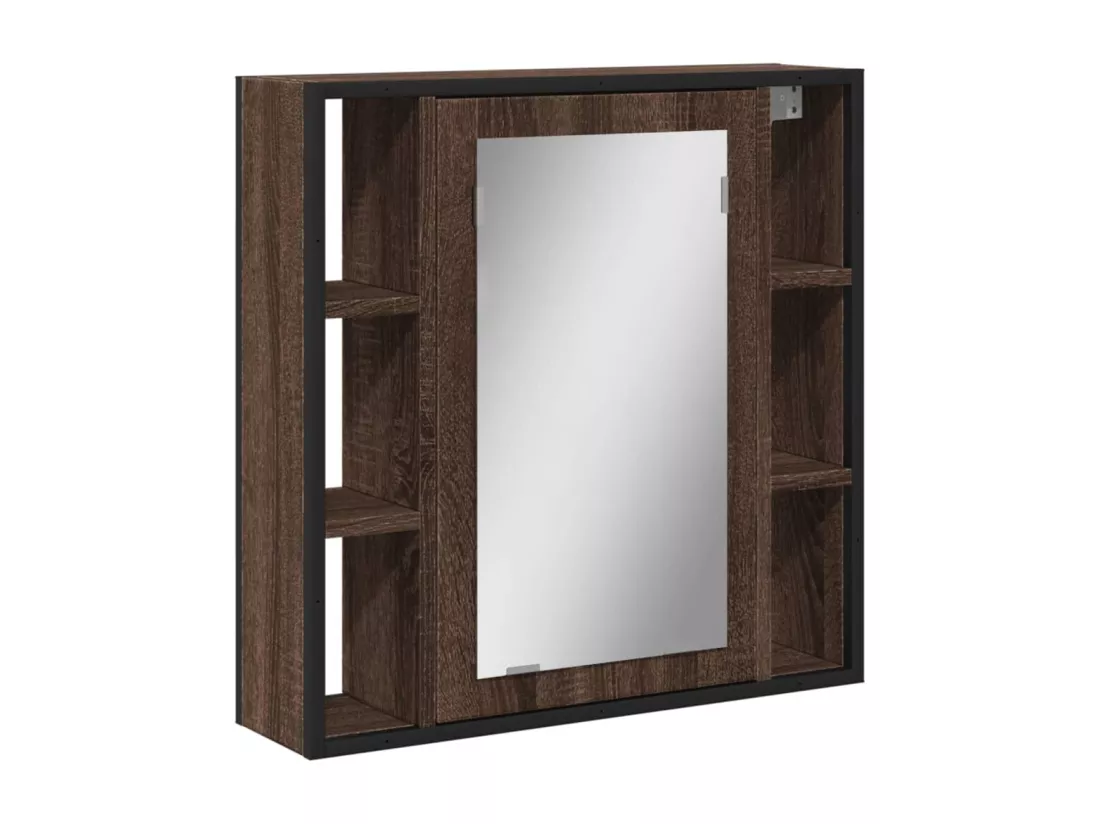 Prolenta Premium - Armoire à miroir de salle de bain chêne marron bois ingénierie