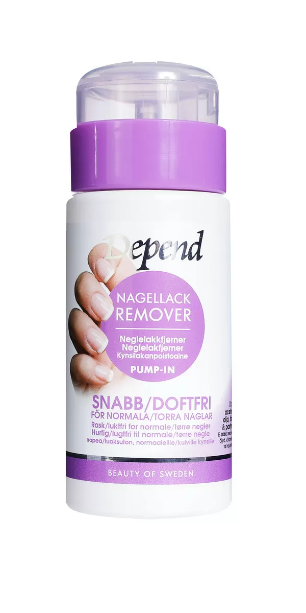 Depend Neglelakfjerner M. Pumpe Lilla - 125 ml.