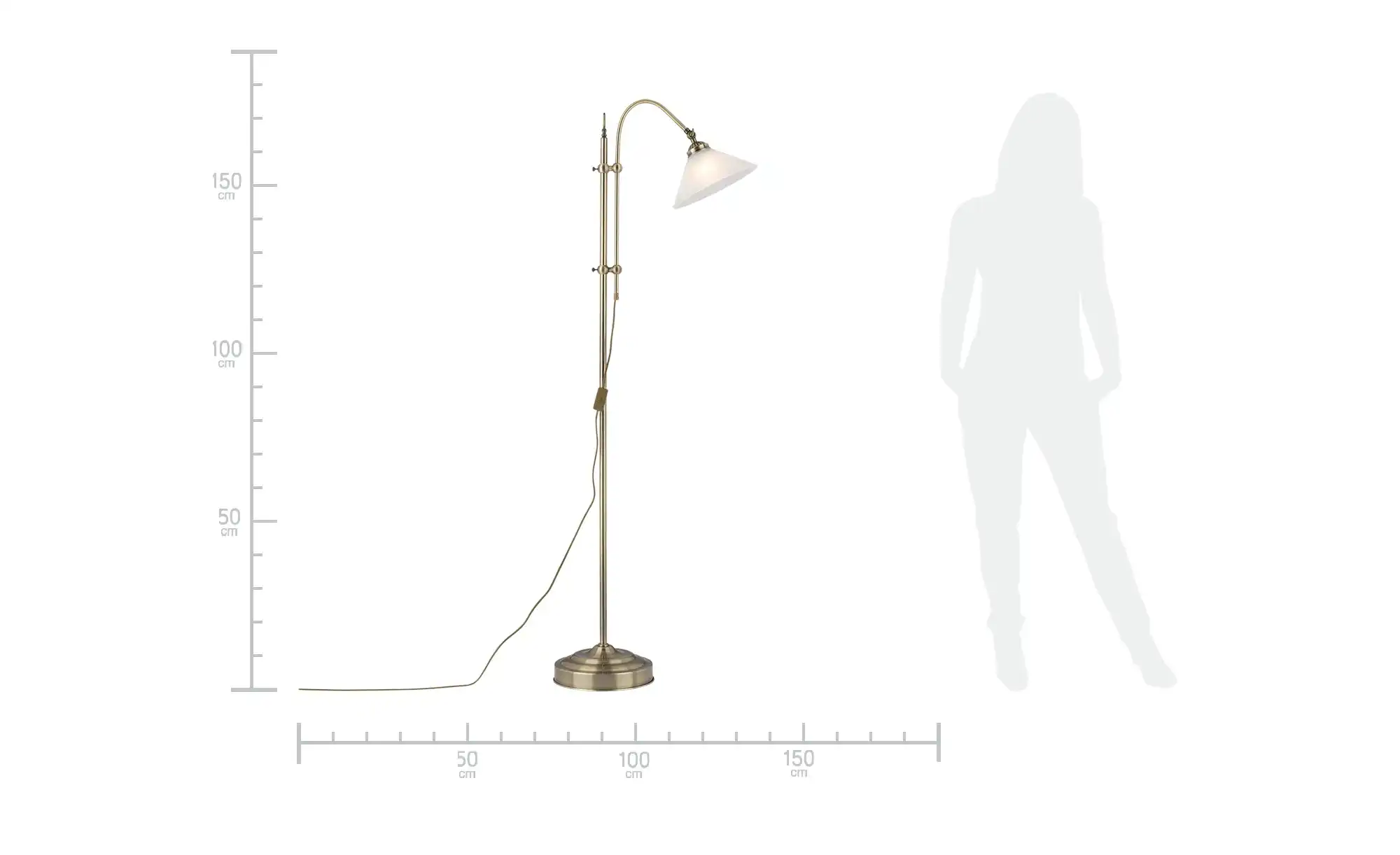 KHG Stehleuchte altmessing in Antik-Optik