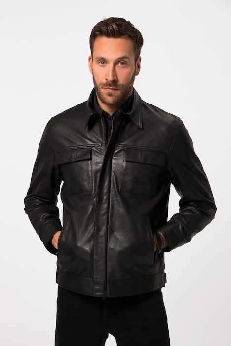 Lederjacke, Leder, Lammnappa, viele Taschen