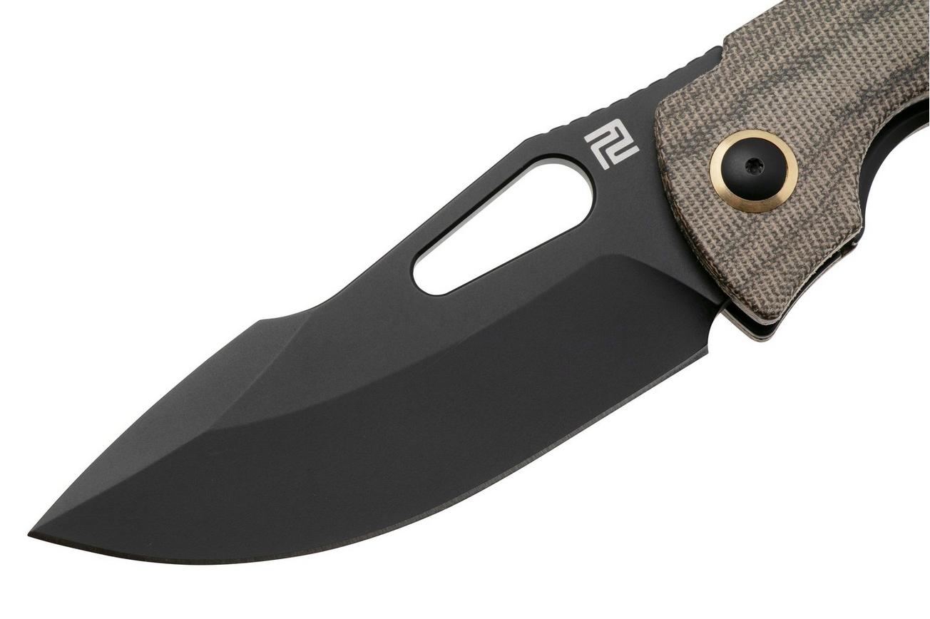 Artisan Cutlery Xcellerator 1860P-BODG, PVD AR-RPM9, OD Green Micarta zakmes, Mike Snody design