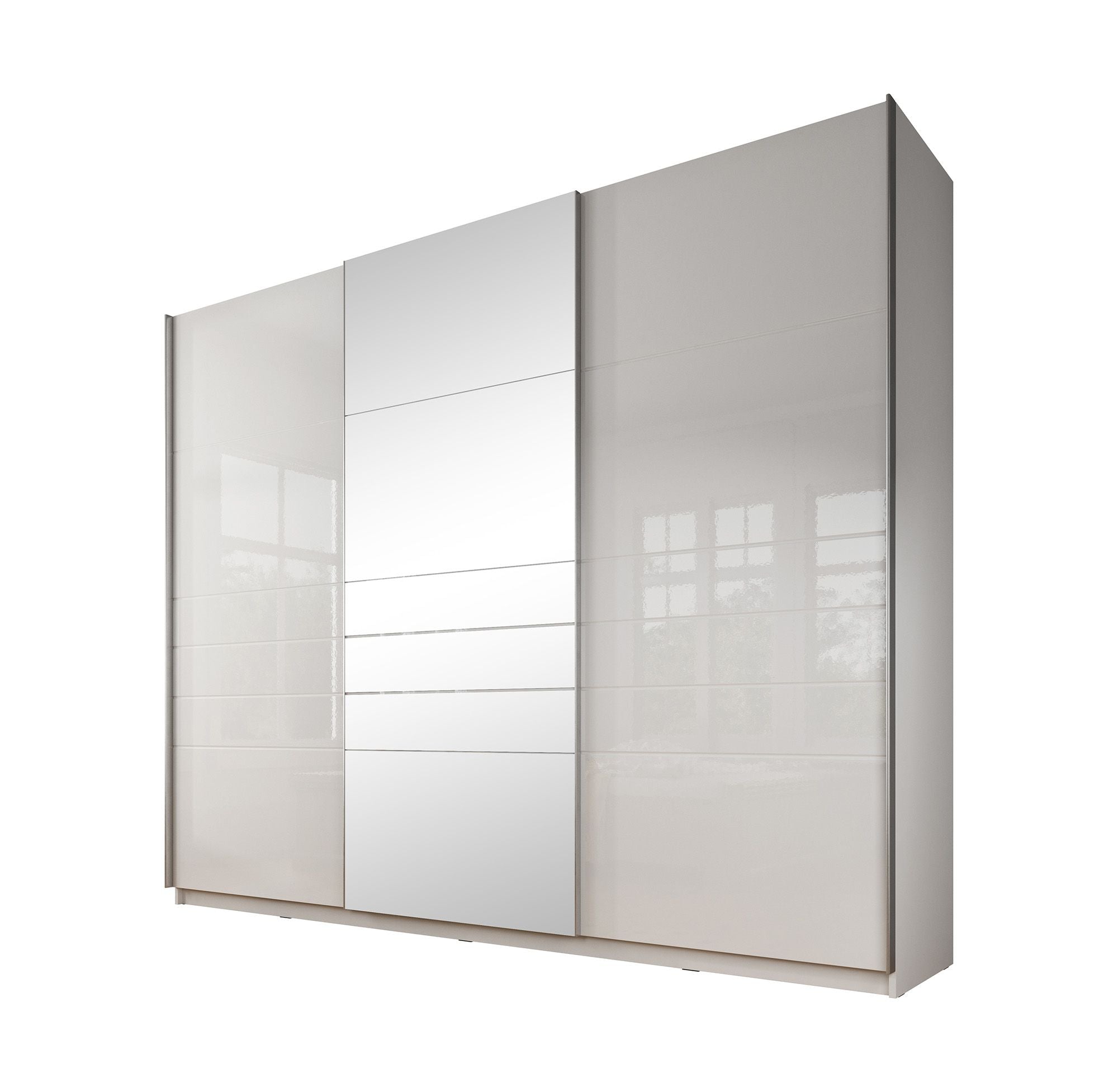 Mariah - Kledingkast met schuifdeuren - Wit - 263x66x224 cm
