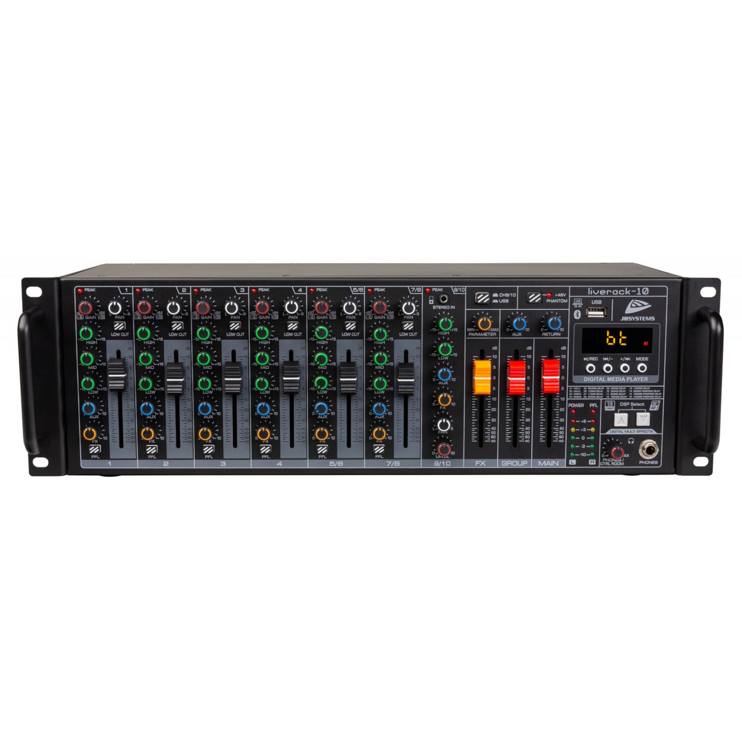 JB systems LIVERACK-10 19 inch rackmixer met mediaspeler