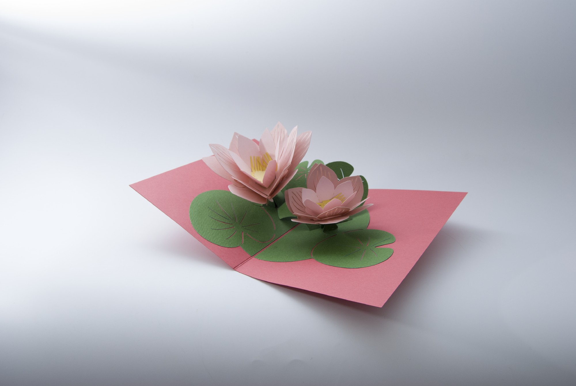 Pop-Up Karte 'Seerose', rosa, grün, L 18 cm, B 13 cm günstig bestellen