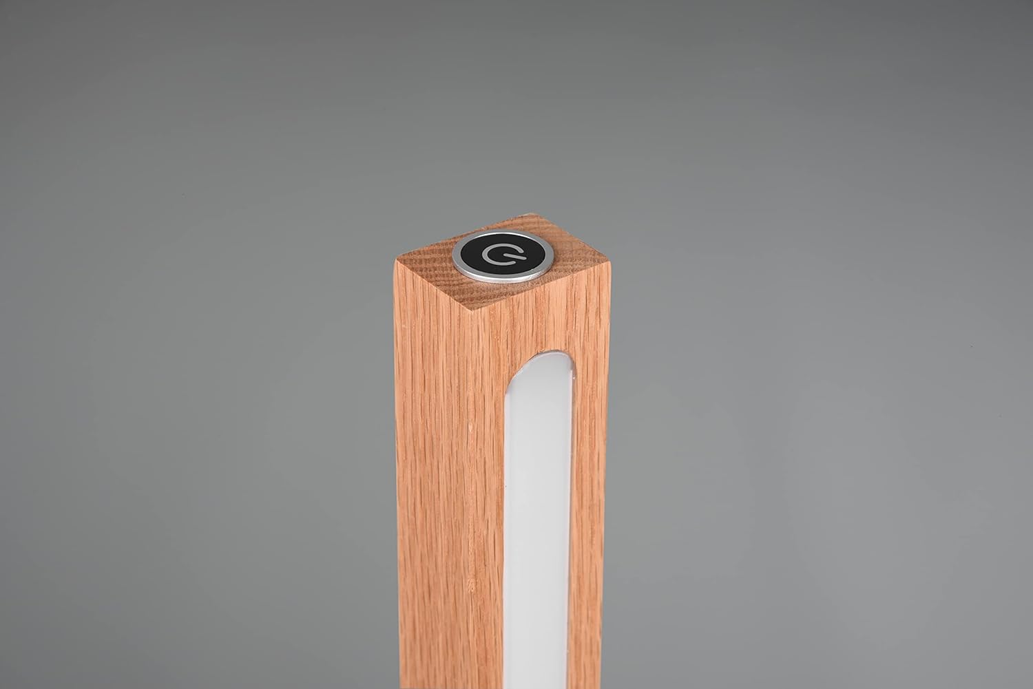 Trio Leuchten LED Stehleuchte Bellari 426410130, Holz natur, Metall Schwarz matt, inklusiv 20 Watt LED, Touch Dimmer, Naturbelassen