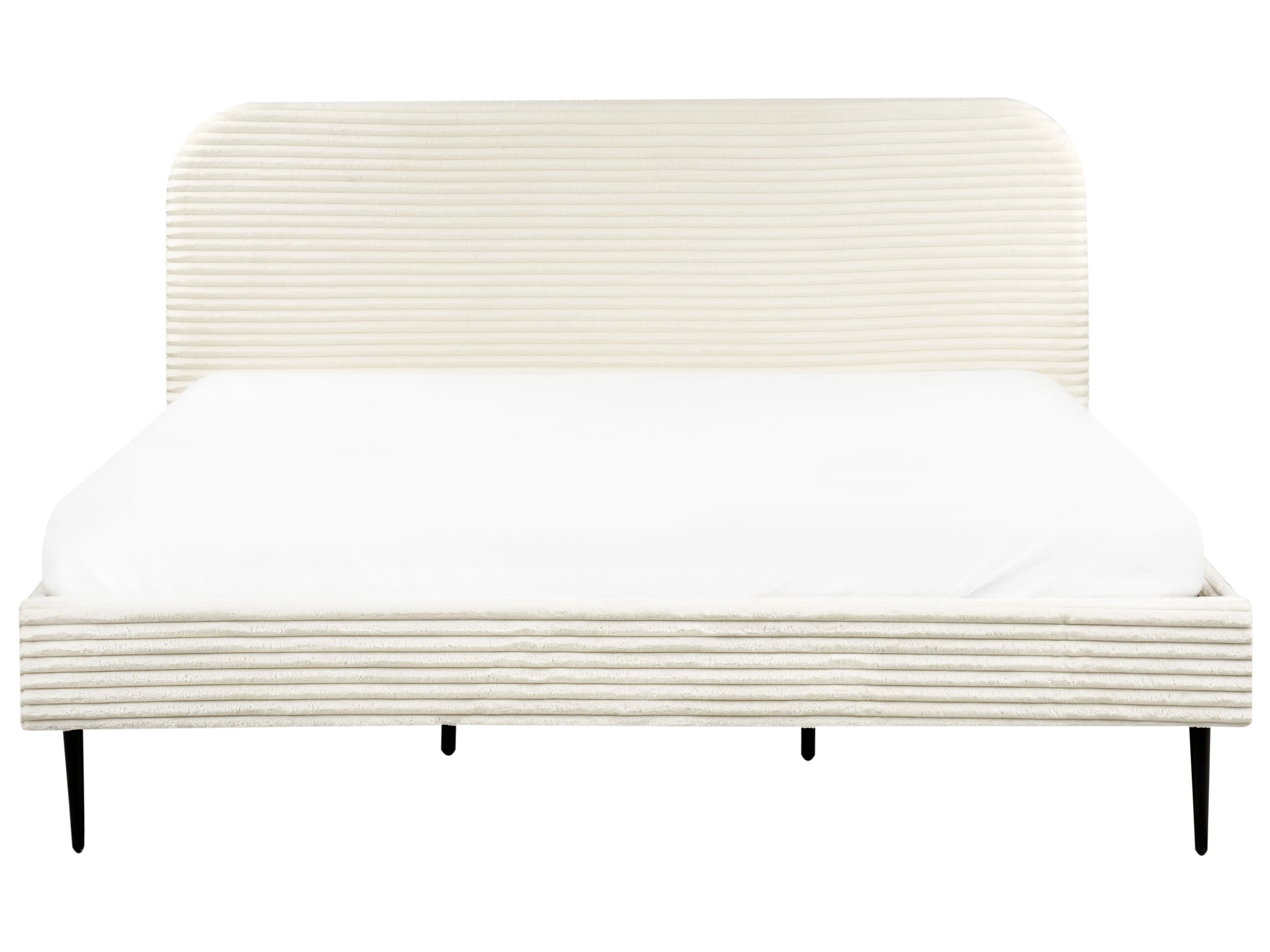 Bed Corduroy FLAYAT 180 x 200 cm Gebroken wit