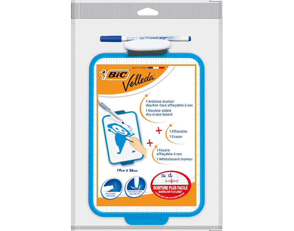 QUADRO BRANCO BIC VELLEDA COM MARCADOR   APAGADOR 19X26CM