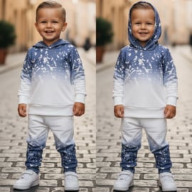 Paint Splash Hoodie Jogger Set - blauw