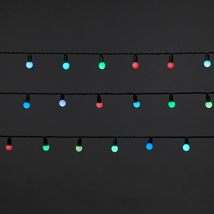Guirlande lumineuse LED intérieure multicolore câble vert 1 fonction 25 m