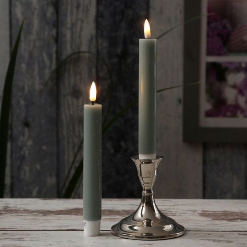 Deluxe Homeart - Led Kaars Salie Groene 2,2 x 15 cm (2 stuks)