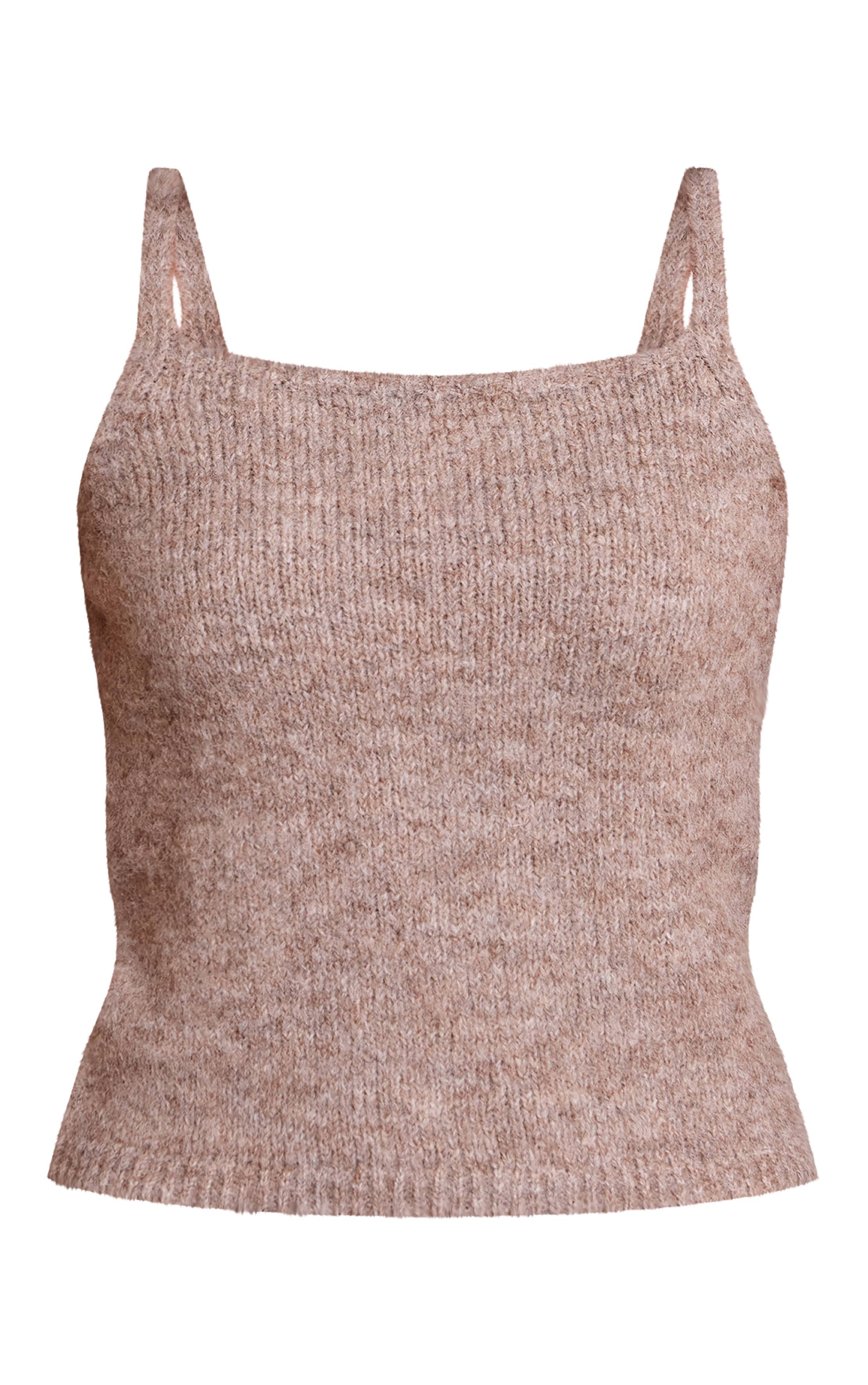 Taupe Débardeur En Maille