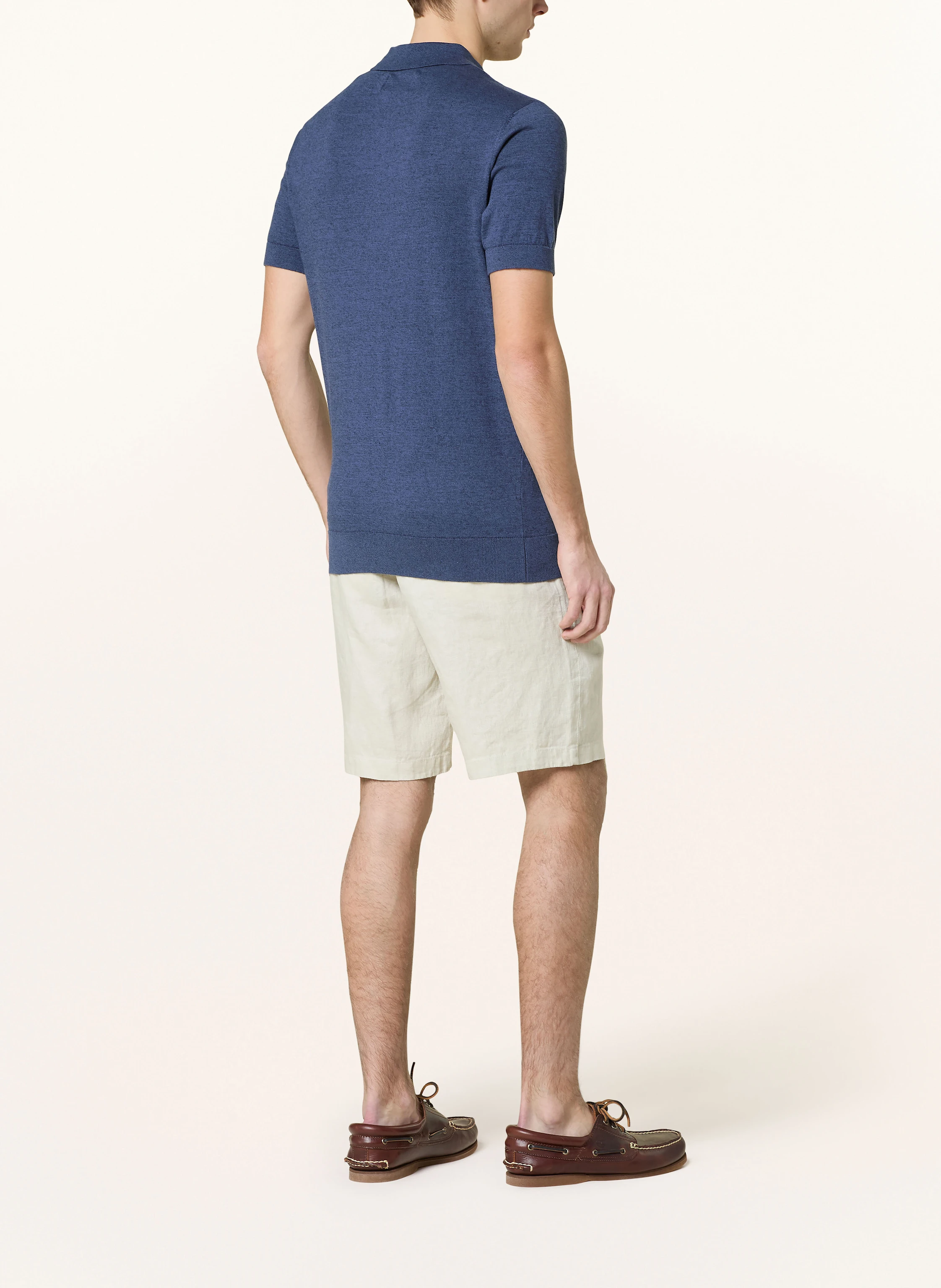 Barbour Strick-Poloshirt mit Leinen