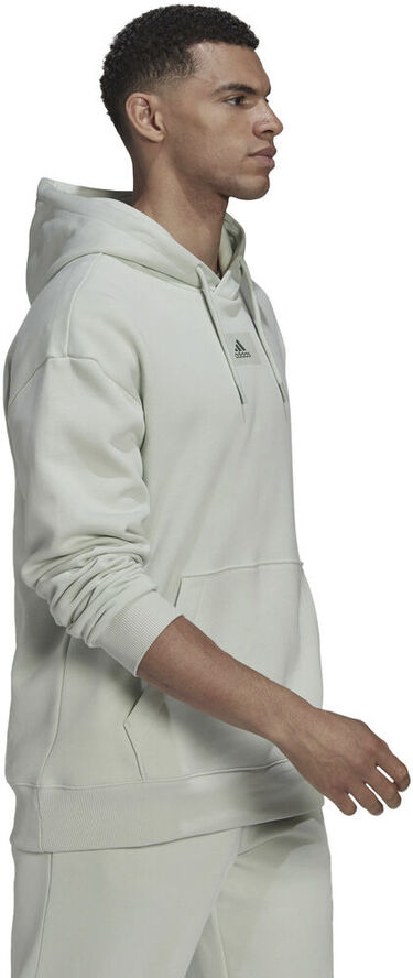 adidas Essentials FeelVivid Cotton Fleece Drop Shoulder hættetrøje Hvid