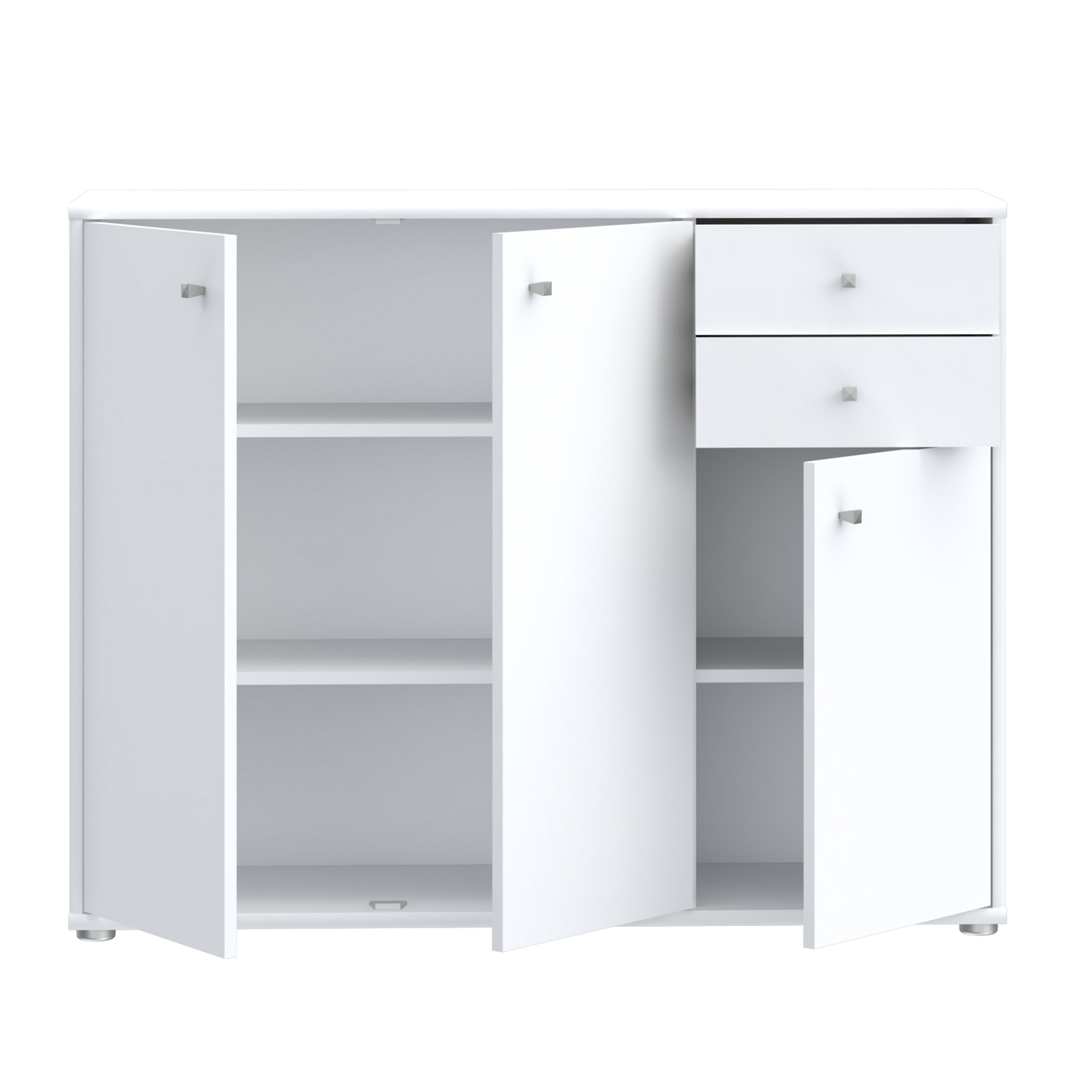 Kommode - weiß - 2 Schubkästen - 109x86 cm