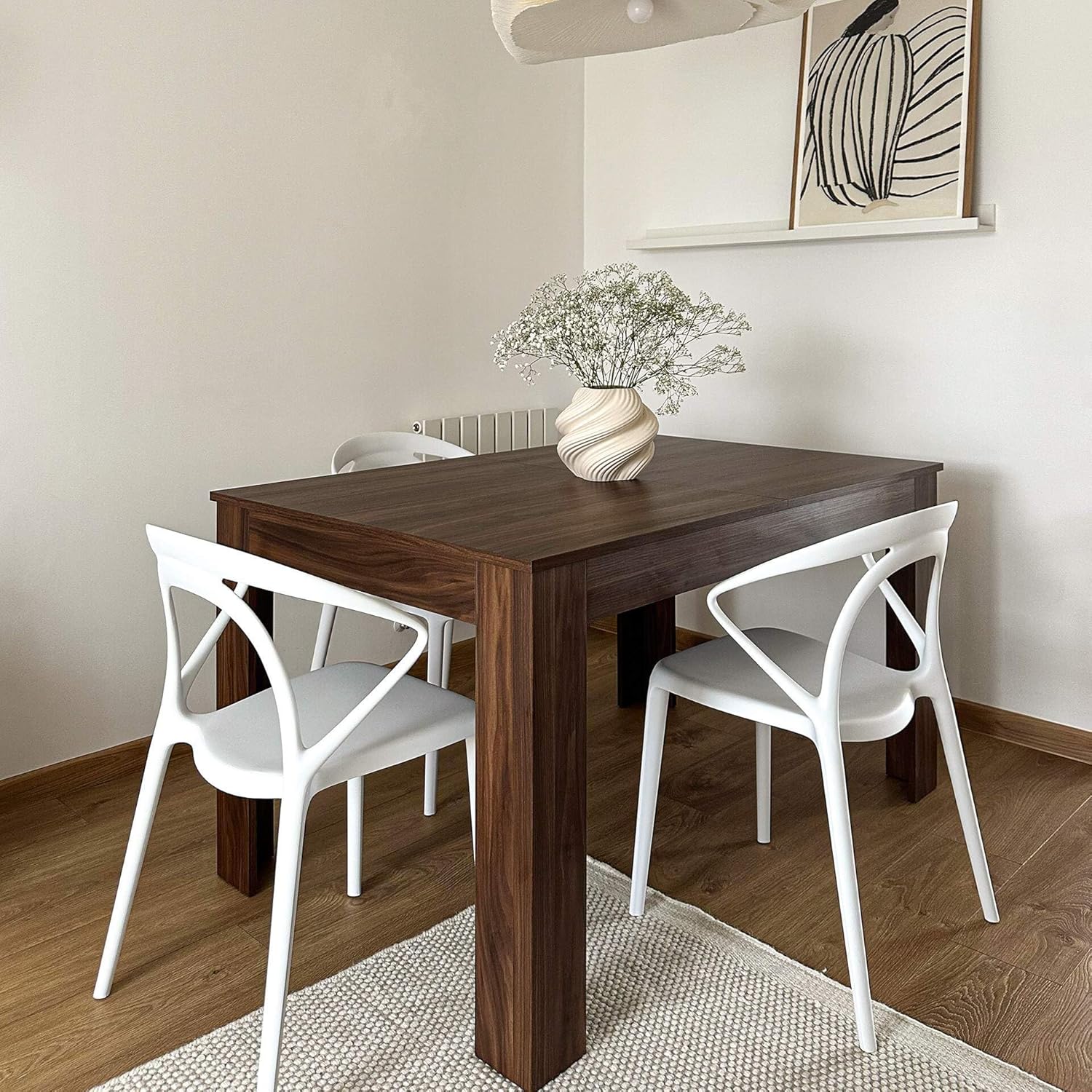 Mobili Fiver, Easy, ausziehbarer Esstisch, 140(220)x90 cm, Nussbaum Canaletto, Made In Italy