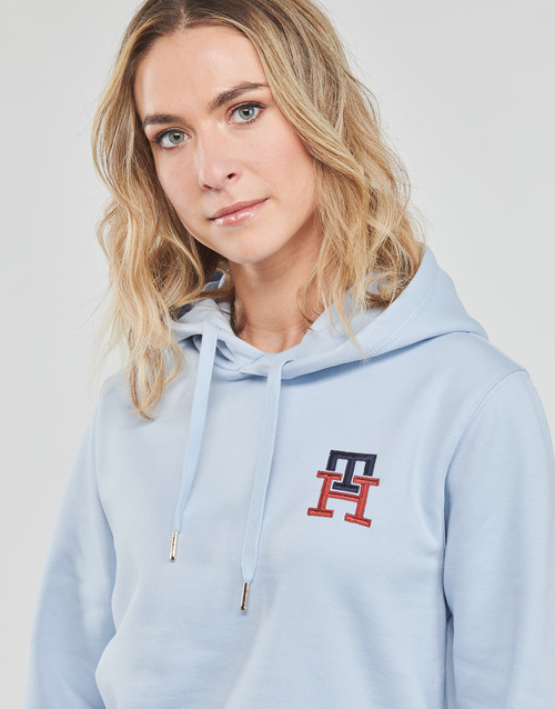 Tommy Hilfiger - REG MONOGRAM EMB HOODIE - Bleu ciel