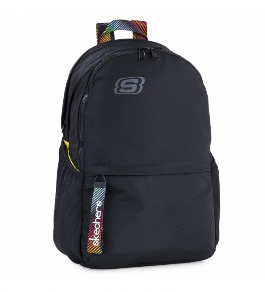 Mochila Skechers com bolso interno para tablet iPad S894, preta - 30x46x15cm -