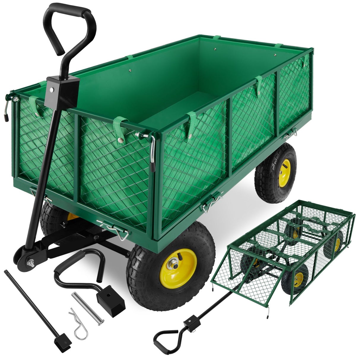 tectake handkar met opklapbare zijwanden, draagvermogen 550 kg