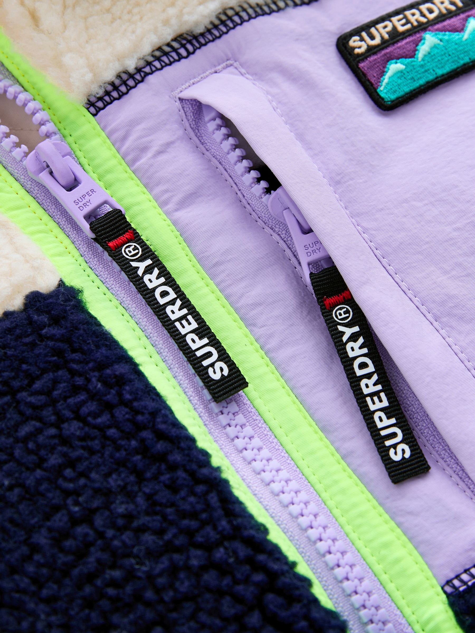 Paars - Superdry - Jack met rits en borgvoering