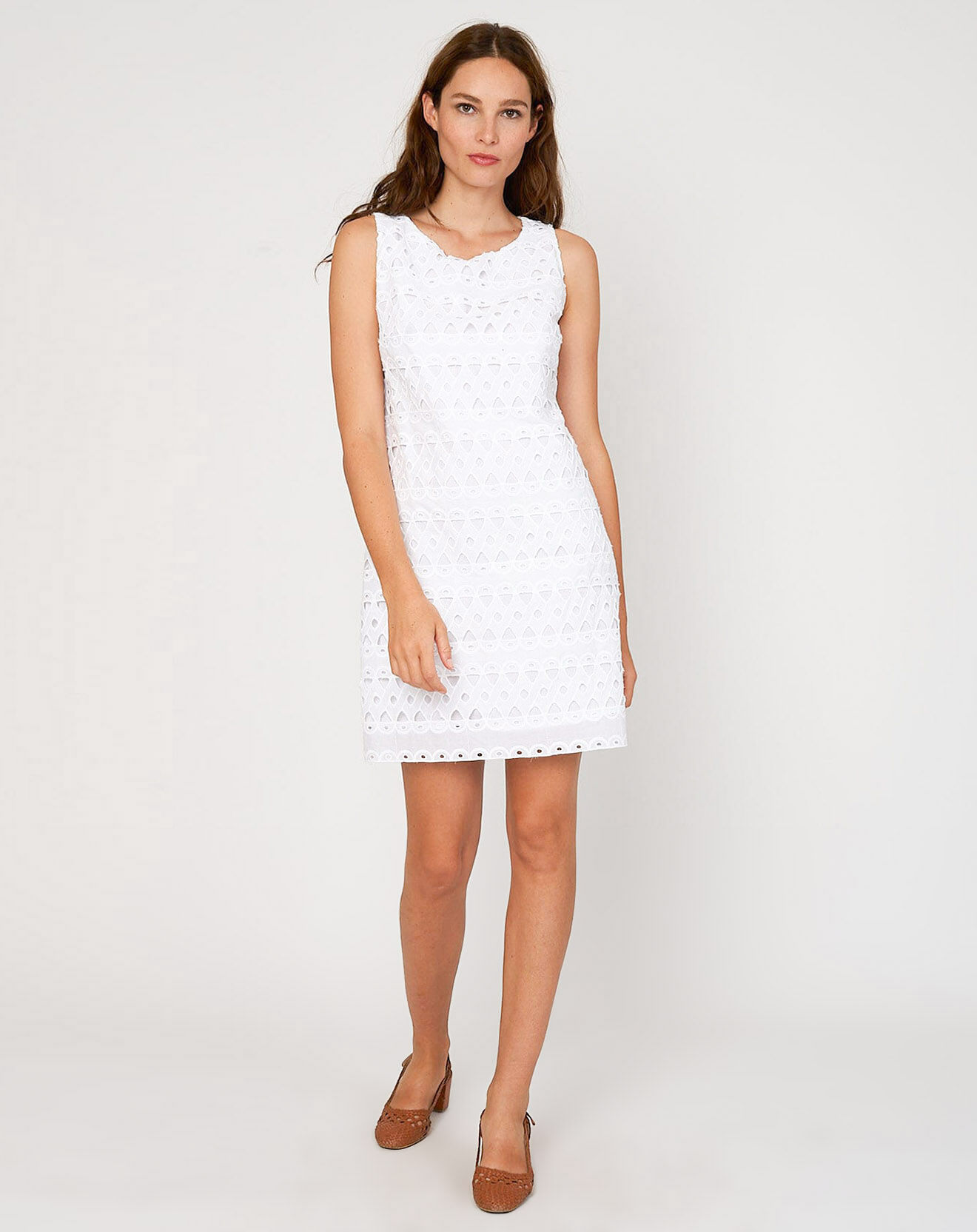 Derhy Robe Pia imprimée blanche