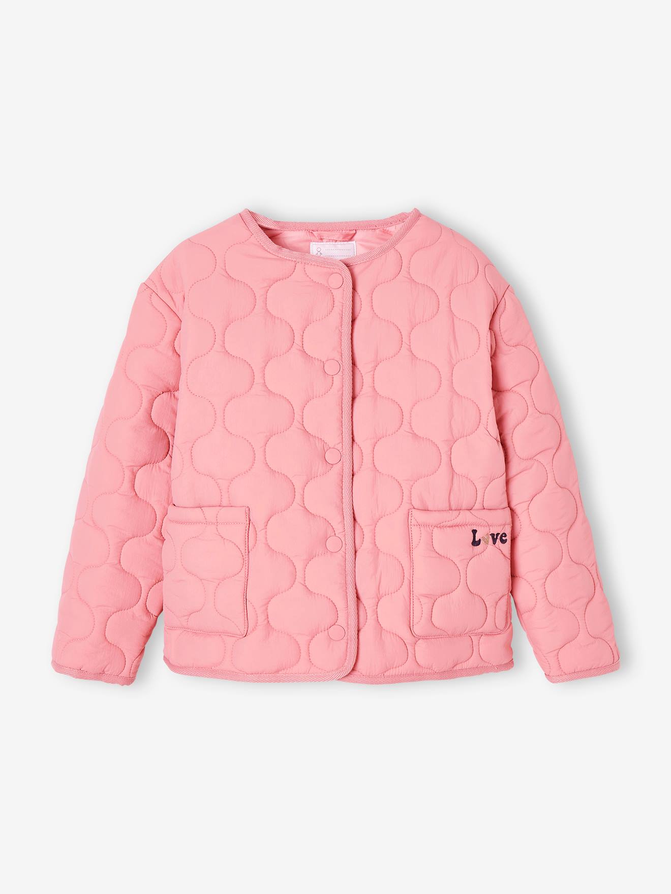 Jaqueta rosa acolchoada para meninas