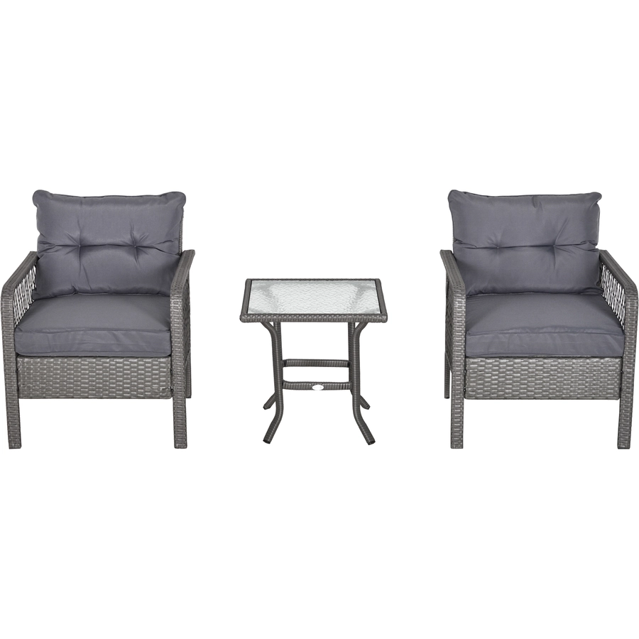 Outsunny Rattan Sitzgarnitur 5-teilig grau