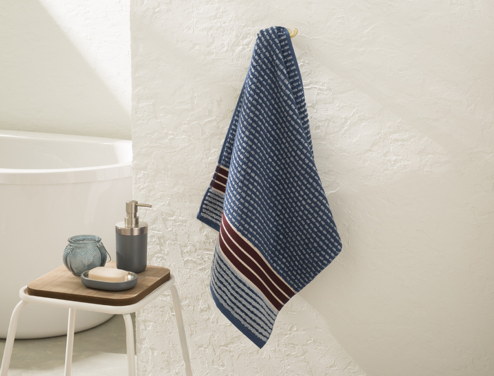 Pack linge de bain jacquard-Bleu évasion