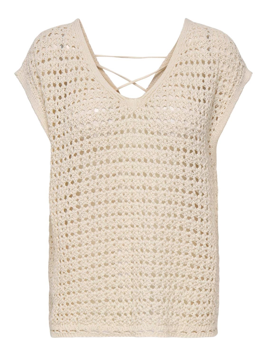 JDYELLIS Gestricktes Oberteil Ecru