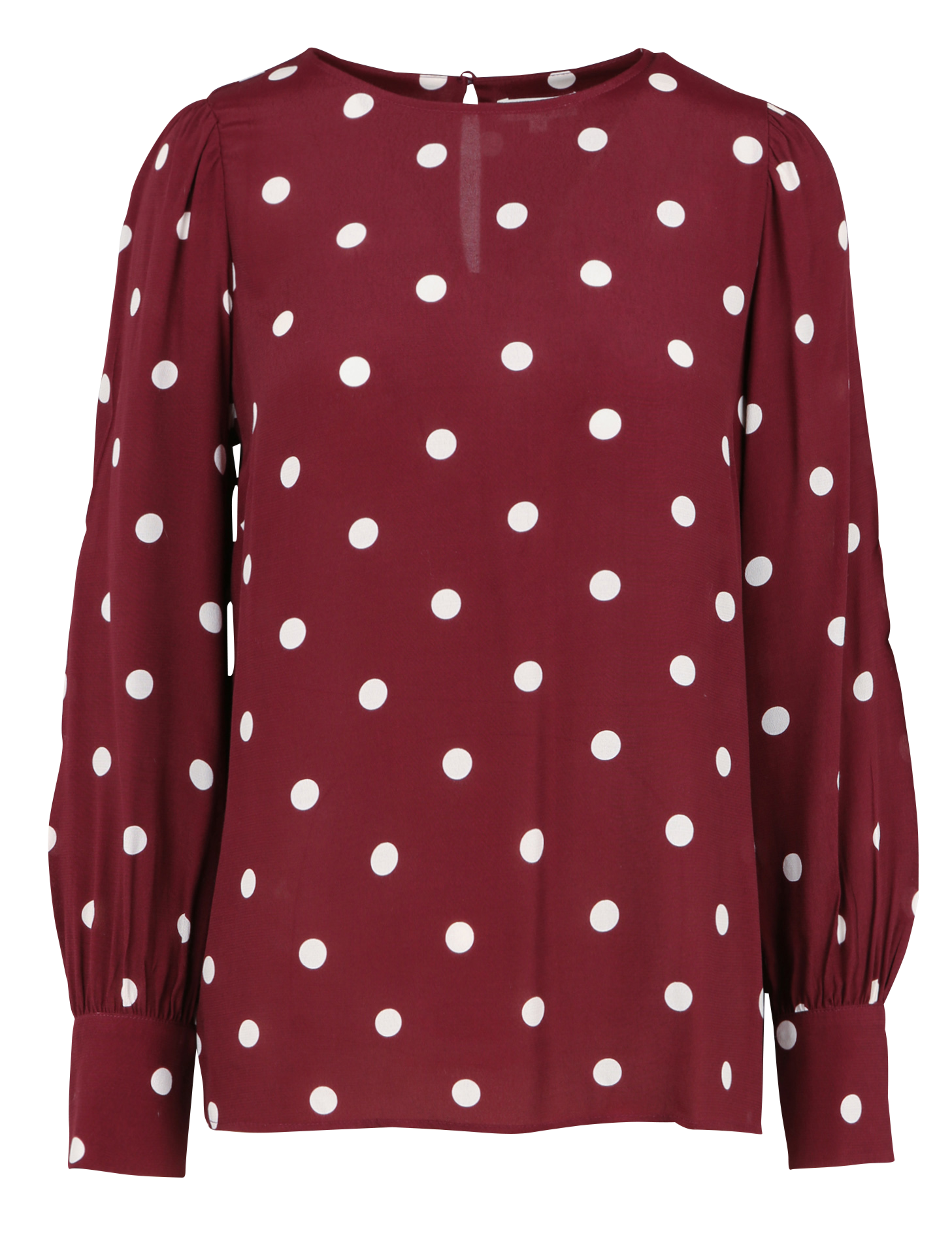 CHRISTY - Blouse droite encolure ronde imprimé | Rouge