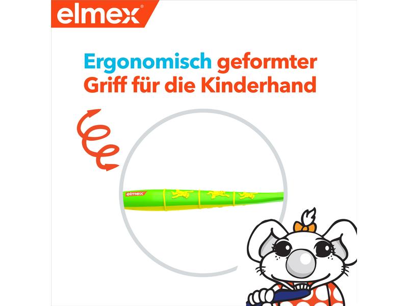 elmex Kinder-Zahnbürste 2-6 Jahre Weich 1 Stück assortiert Zahnbürste für eine schonende Reinigung der Milchzähne