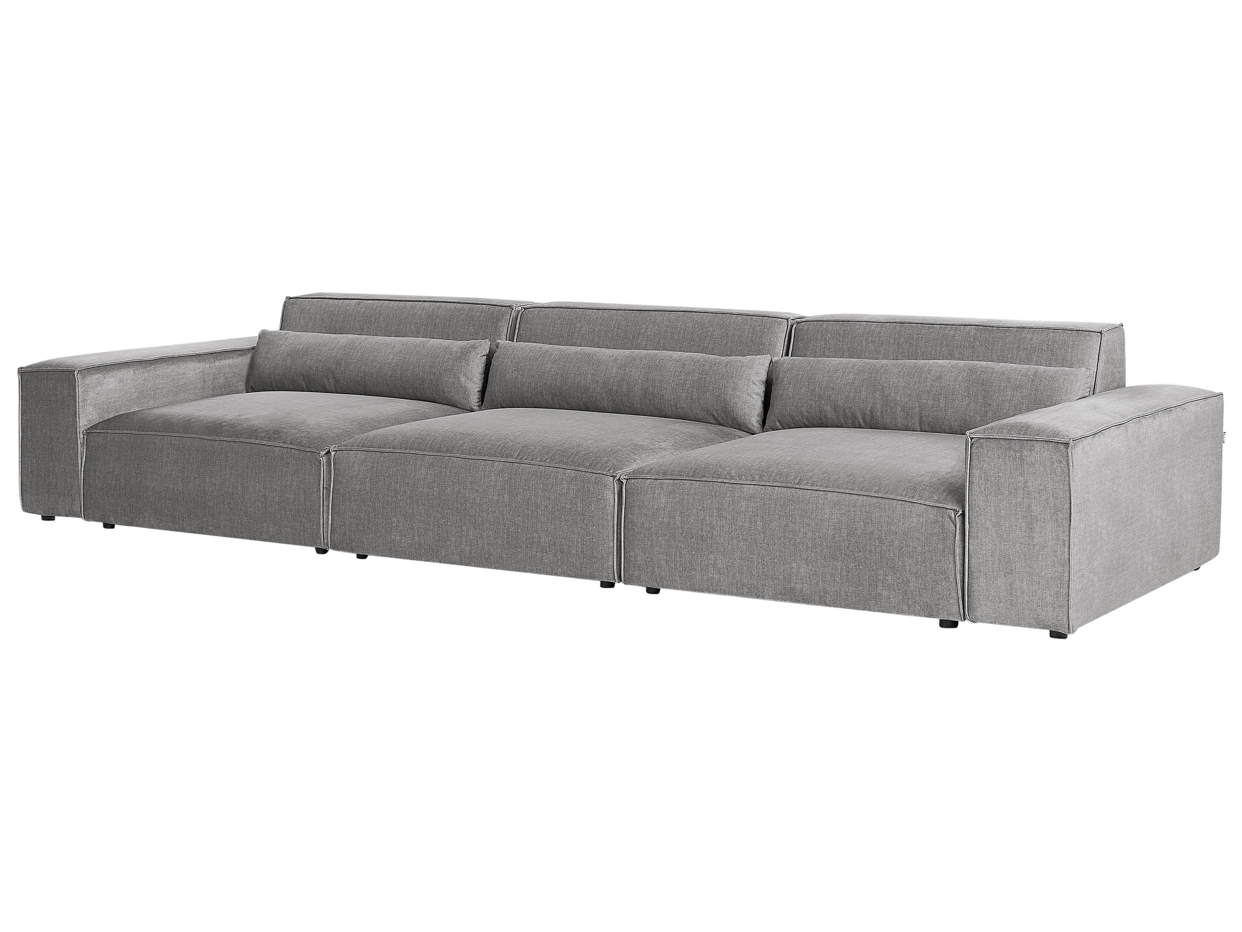 Modulaire bank 3-zits HELLNAR Stof Grijs met ottomaan