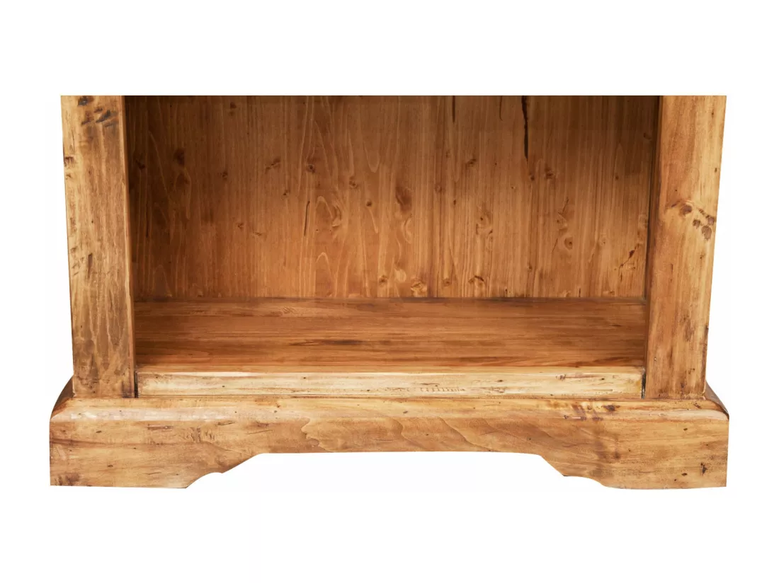 BISCOTTINI Armoire - Bois de tilleul massif finition naturelle antique - Polyvalente - Rangement - Jardin - Salon - Cuisine - Salle à manger - Étagères - Chambre - Buffet - 79x38x211cm
