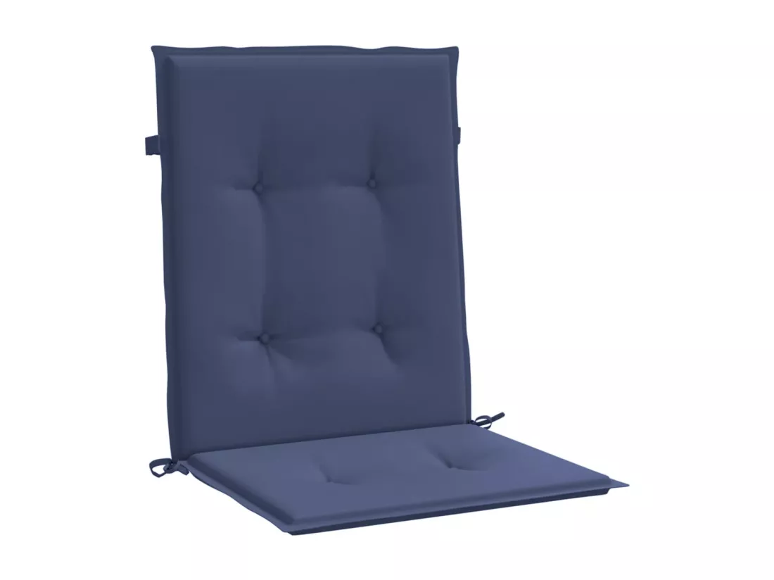 Coussins de chaise à dossier bas lot de 2 bleu marine tissu