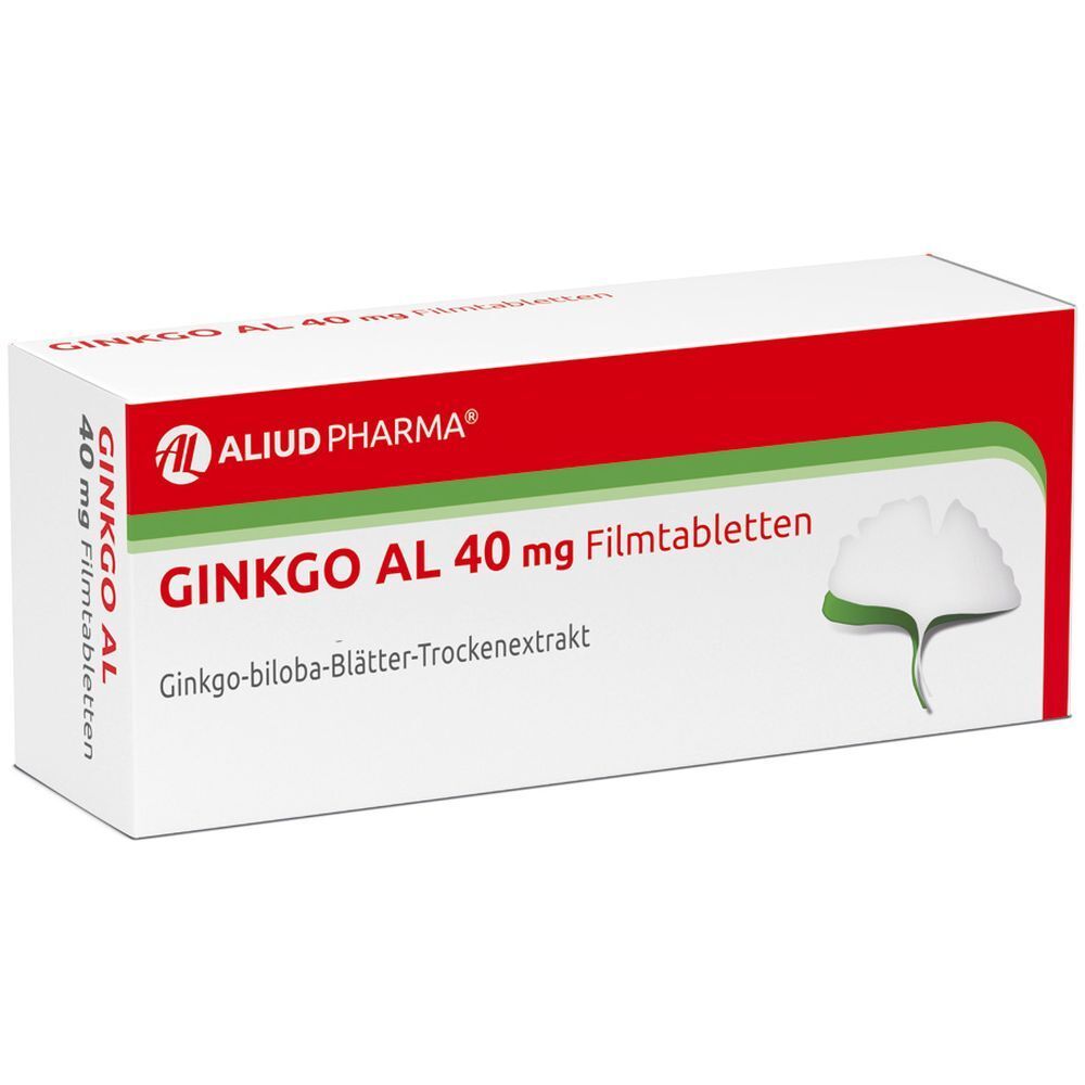 Ginkgo AL 40 mg Filmtabletten bei altersbedingten Gedächtniseinbußen mit leichter Demenz - Jetzt 10% Rabatt mit dem Code 
