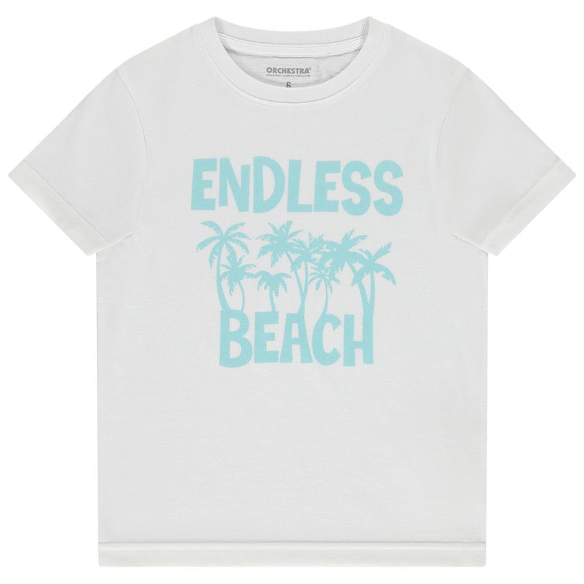 T-shirt manches courtes print fantaisie pour garçon - Blanc
