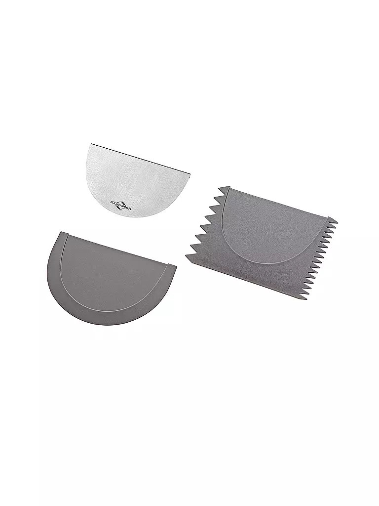 KÜCHENPROFI Teigschaber Set VARIO Silikon Grau / Edelstahl grau