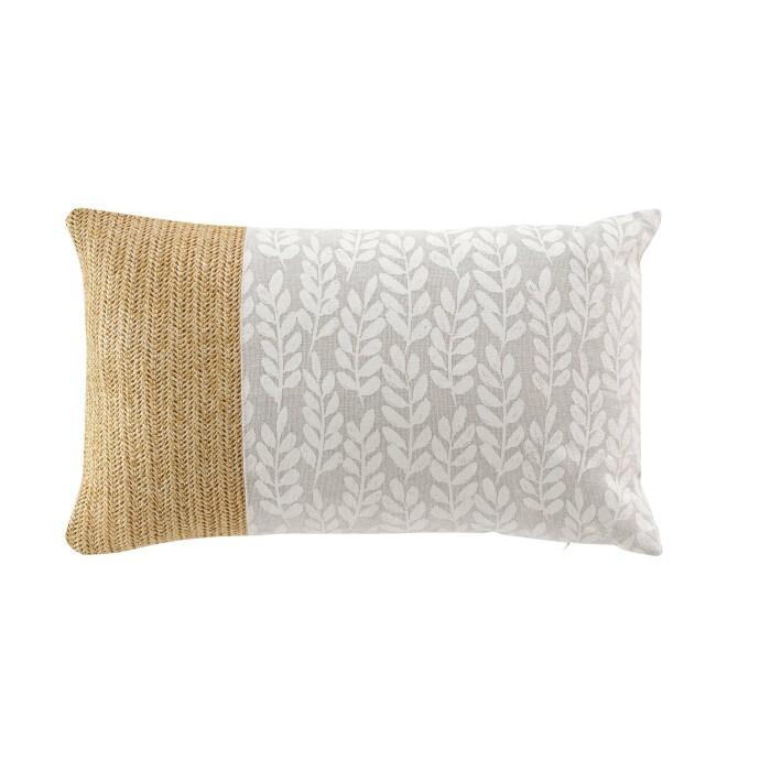 COUSSIN DEHOUSSABLE 30X50CM IMPRIME ET RAPHIA LESLY