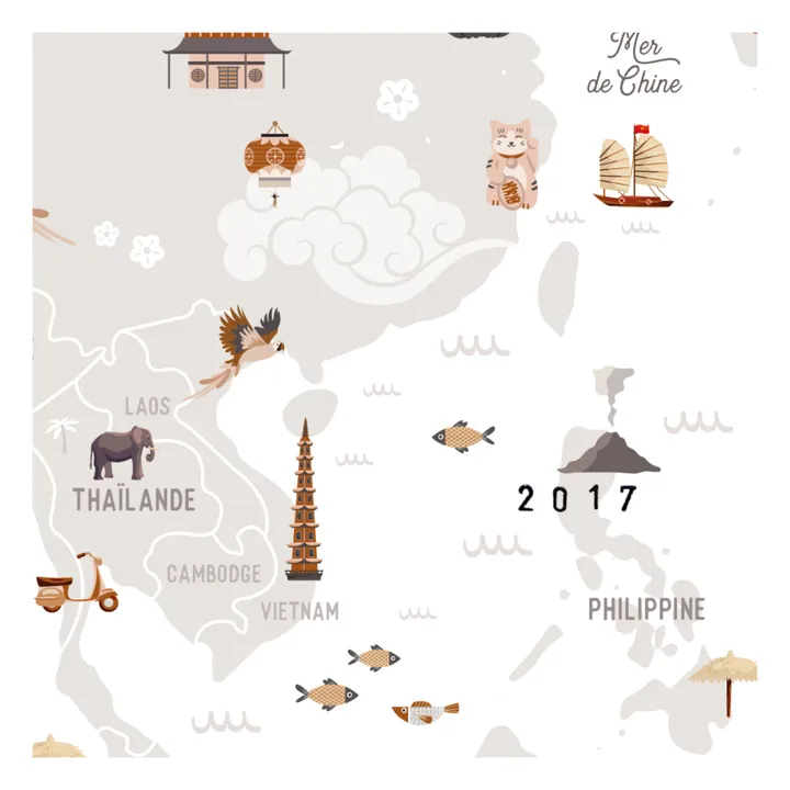 Les Petites Dates Affiche à tamponer Carte du Monde