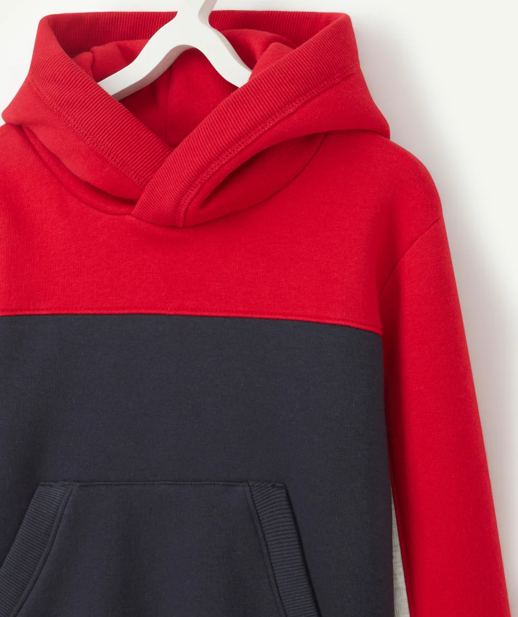 SWEAT À CAPUCHE GARÇON EN FIBRES RECYCLÉES COLORBLOCK