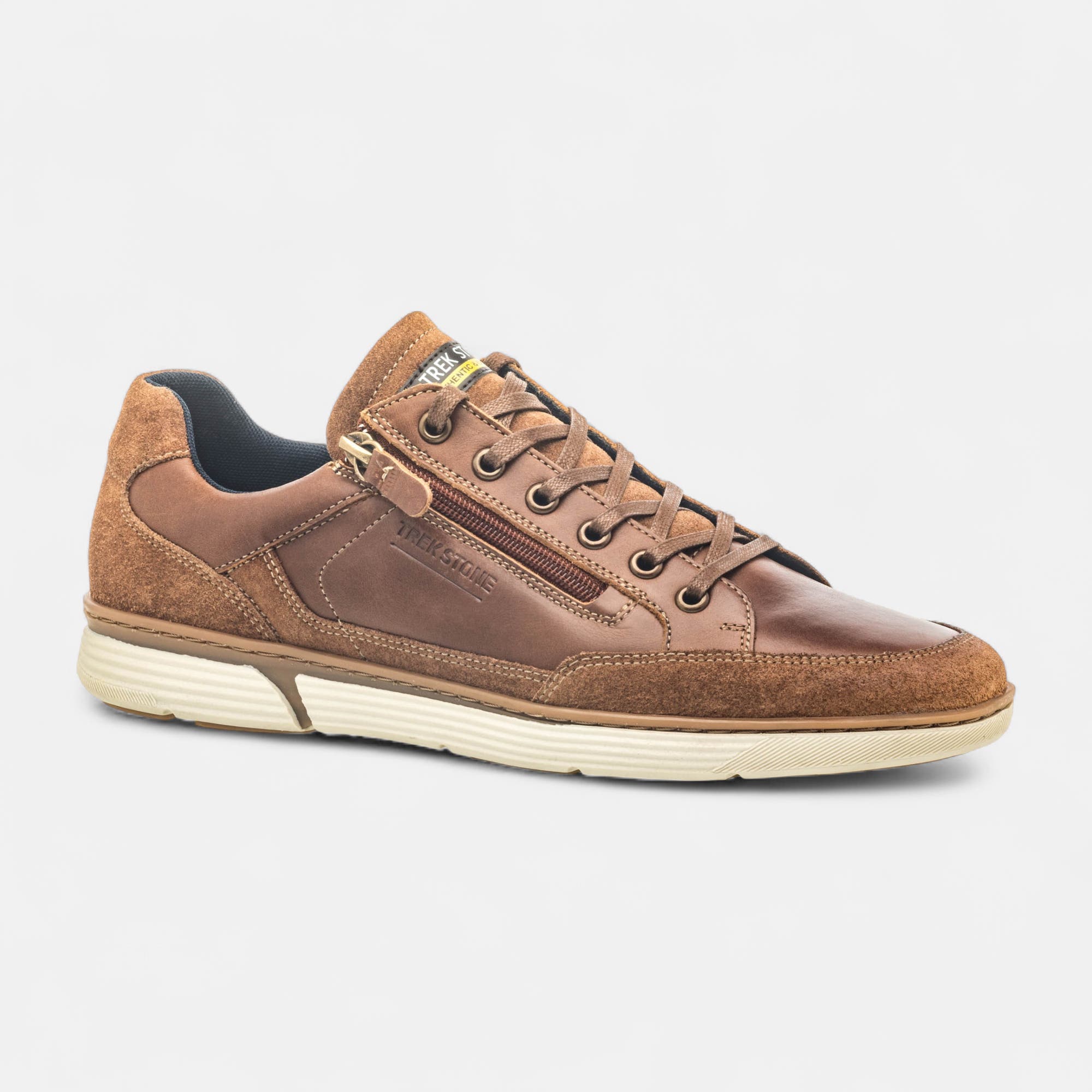 Baskets basses Homme en cuir cognac