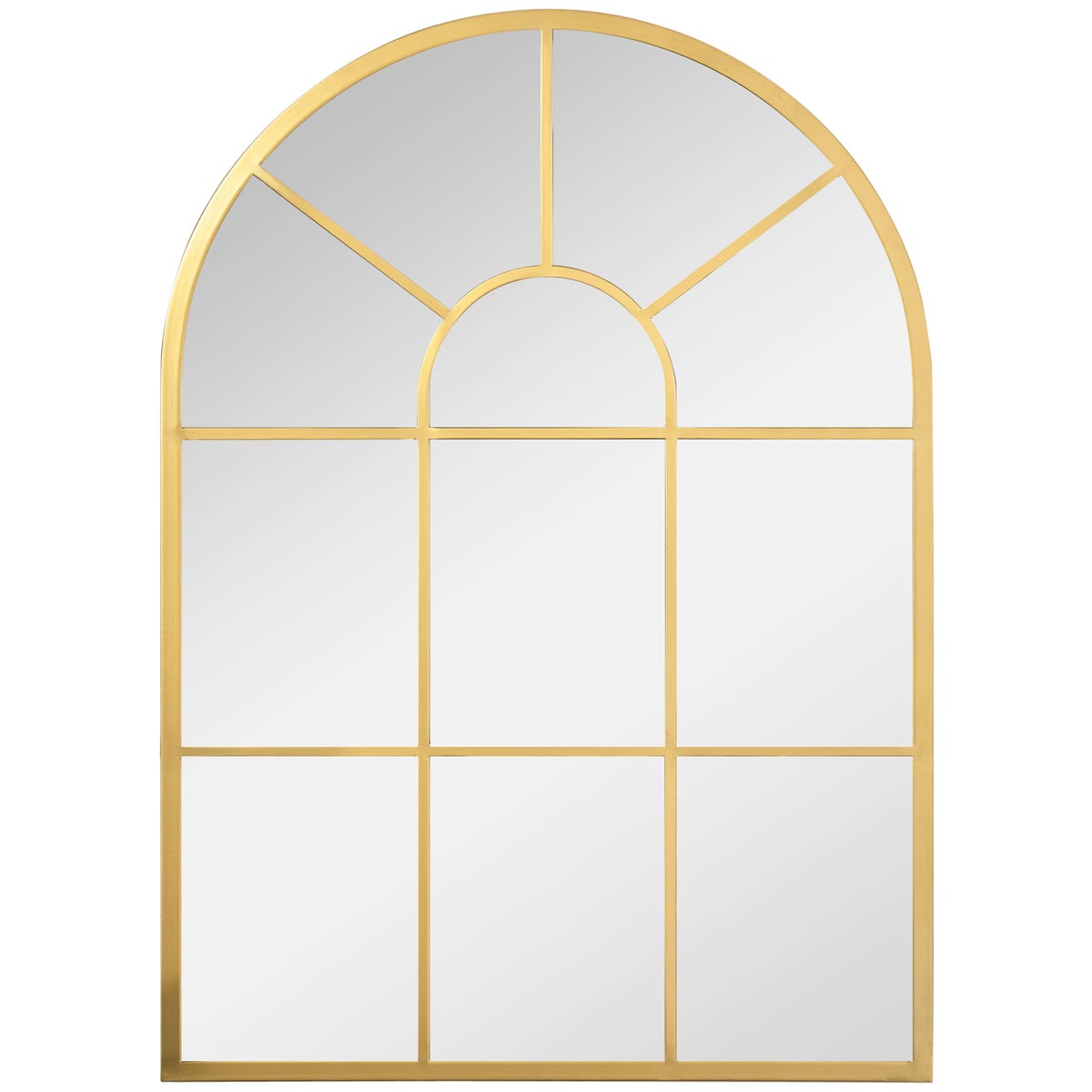 HOMCOM Wandspiegel Raamspiegel 70 x 50 cm Halspiegel met metalen frame Hangende spiegel Decoratieve spiegel Spiegel op ware grootte voor woonkamer Slaapkamer Goud