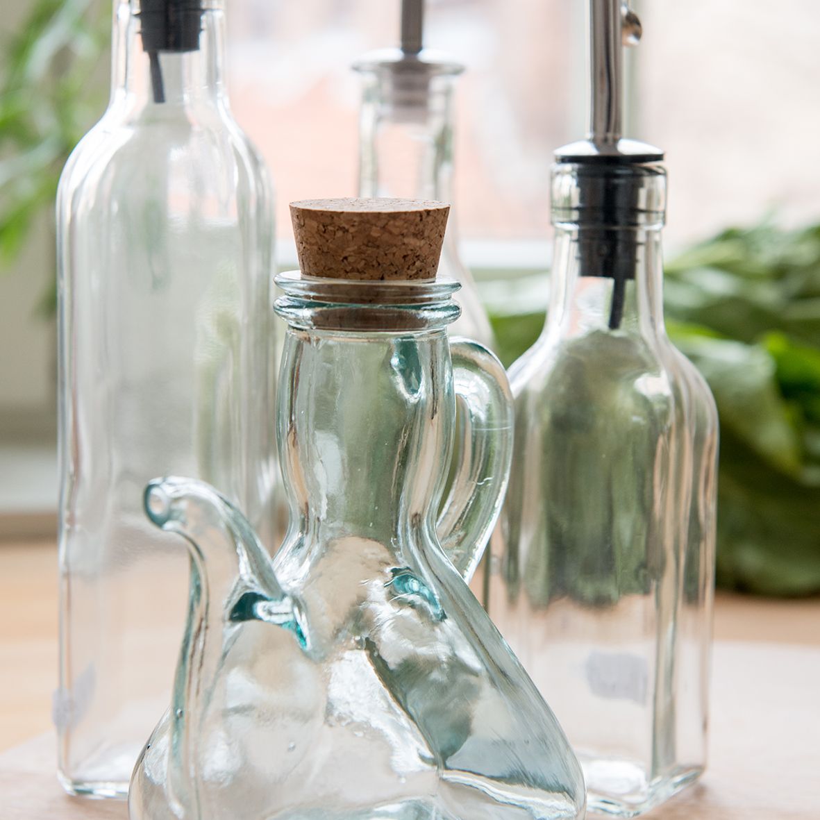 Olie- of azijnkannetje, groen gerecycled glas , 250 ml