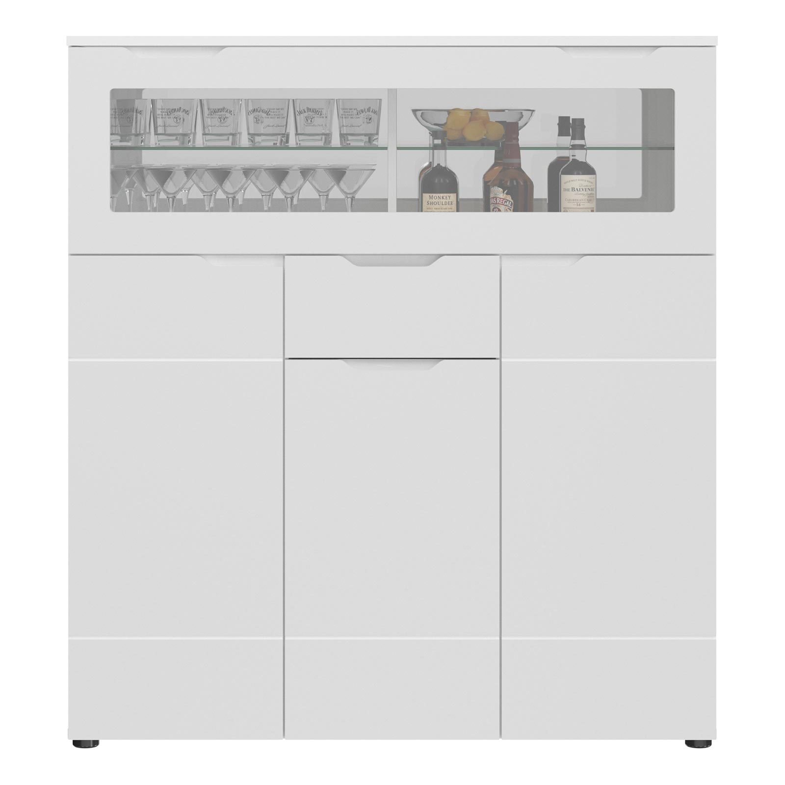 Barschrank HILTON - weiß Hochglanz - 120 cm