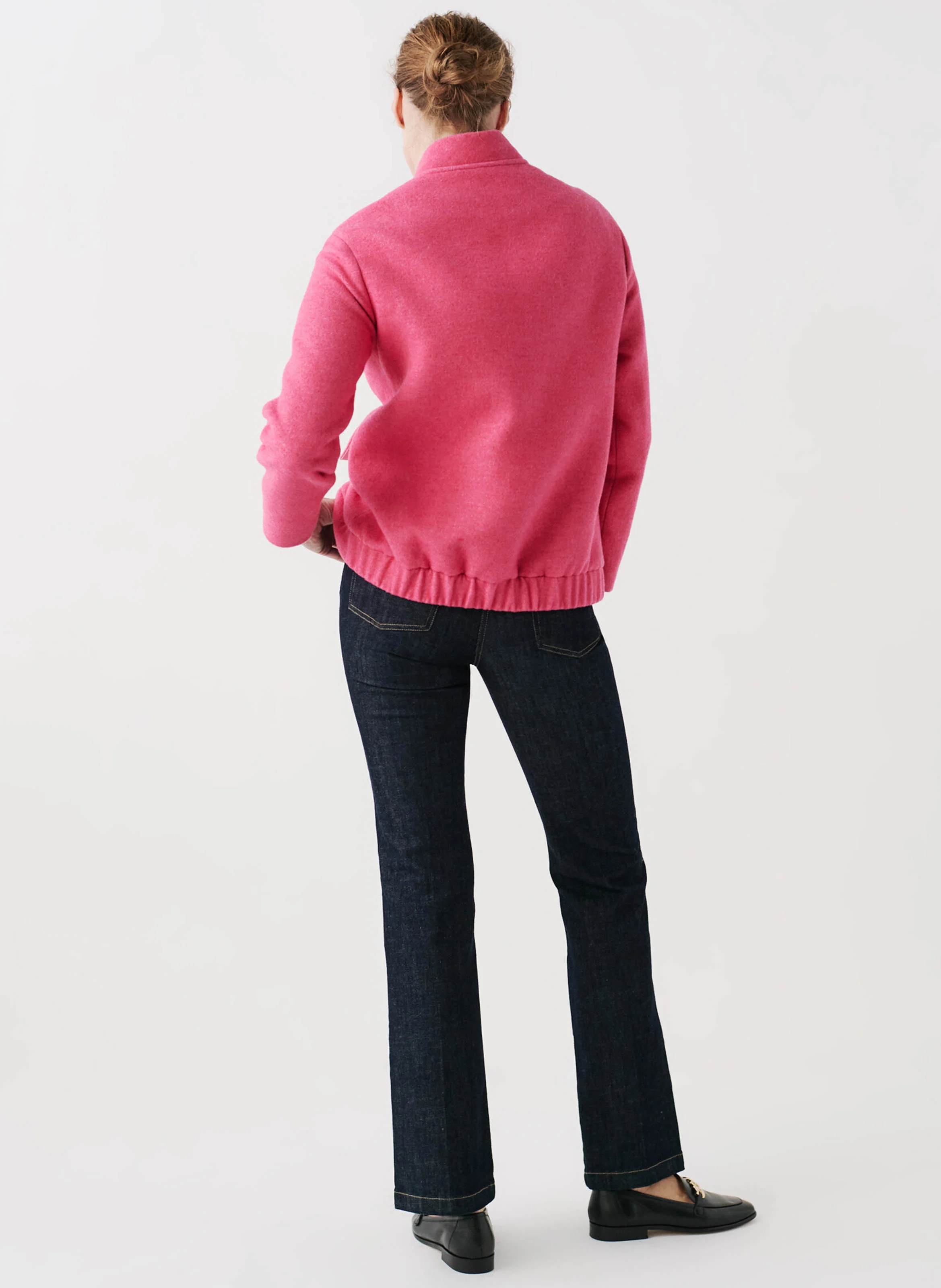 GAZELLE - Manteau court en laine mélangée | Rose