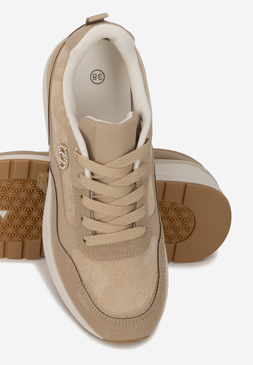 Baskets à plateforme beige Sindya